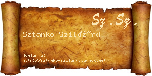 Sztanko Szilárd névjegykártya